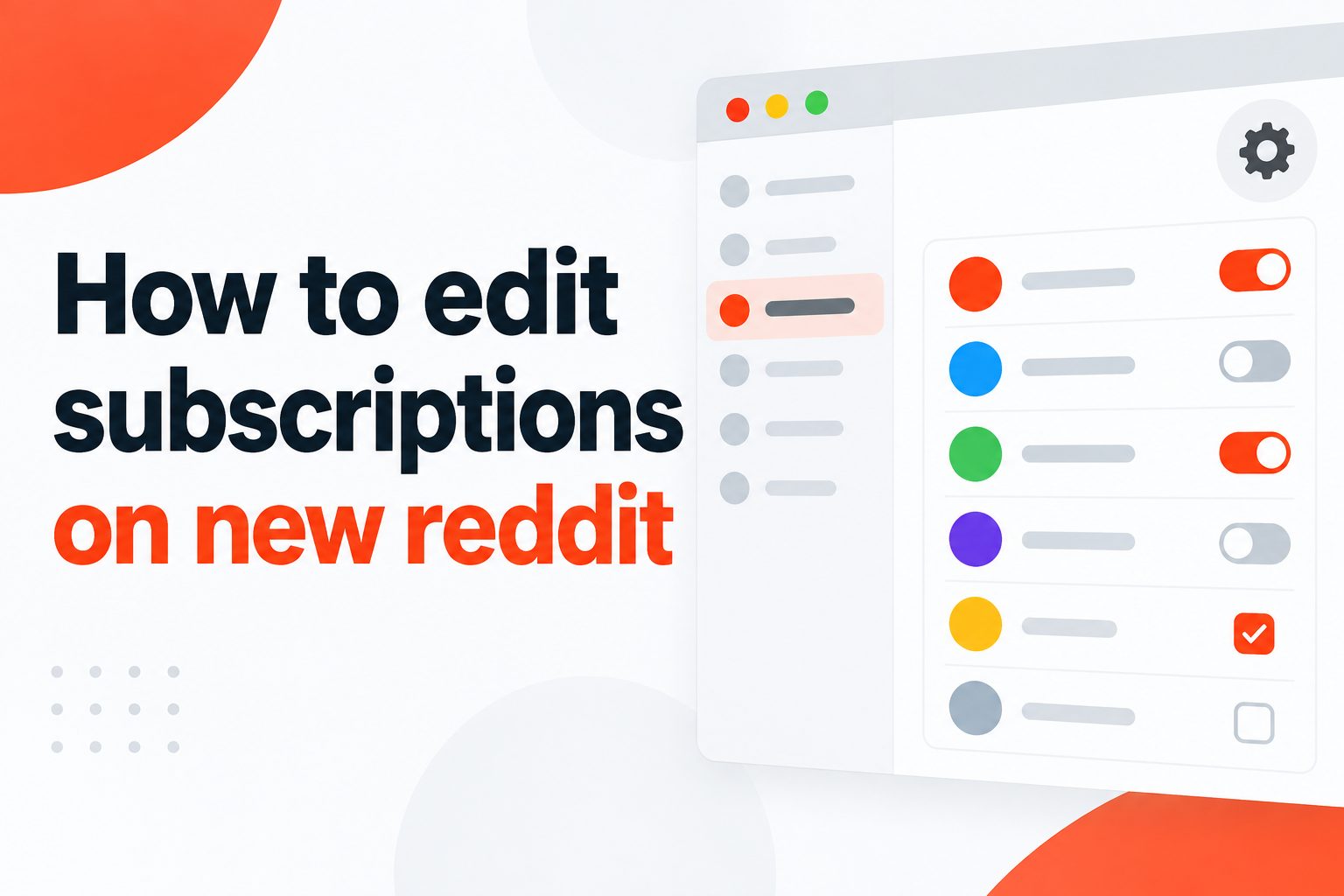 New Reddit subscriptions settings page on a laptop screen